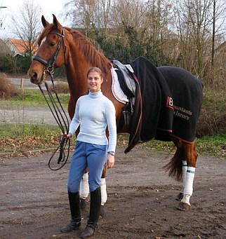 Adelinde Cornelissen en Parzival op een foto uit 2006.