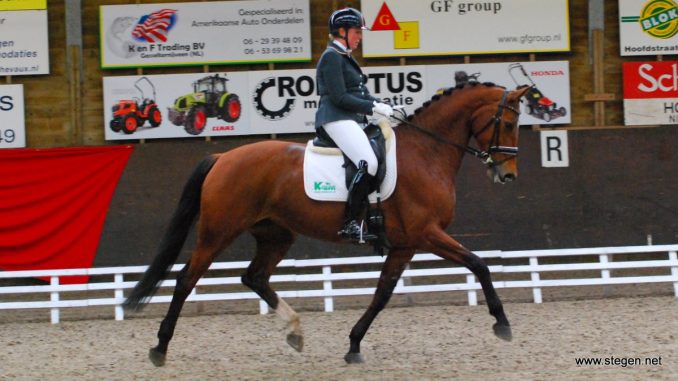 Annemieke Vincourt werd twee keer tweede met de sterk dravende Fimosa.