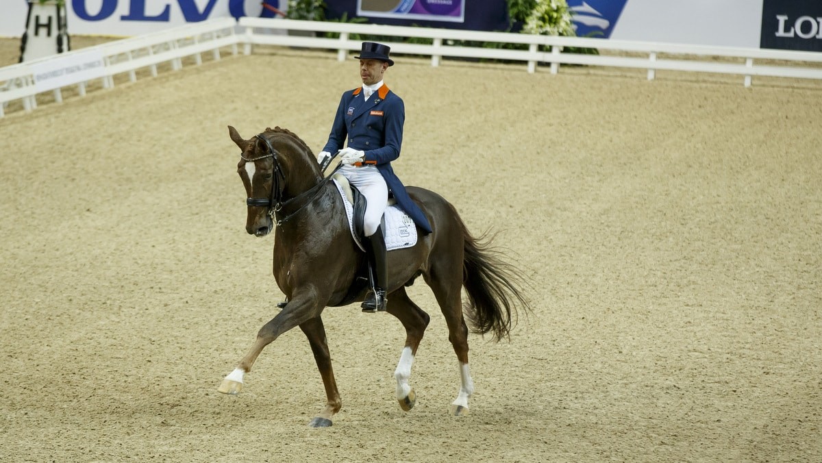 Hans Peter Minderhoud won met Glock's Flirt de Grand Prix bij de finale wereldbeker dressuur.