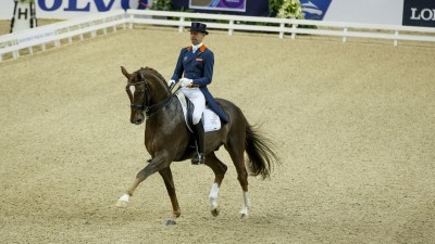 Hans Peter Minderhoud won met Glock's Flirt de Grand Prix bij de finale wereldbeker dressuur.