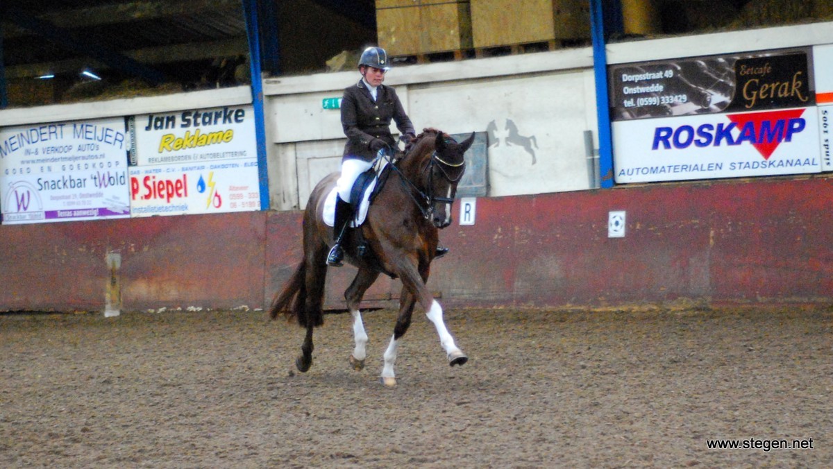 Jarmilla Peterson won in Onstwedde met Woody de selectie voor het Gronings kampioenschap. foto: Steven Stegen