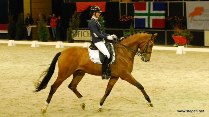 Laura Zwart met Lumen Dylan (Vivaldi x Jet Set D). De combinatie won in Beilen de ZZ-licht.