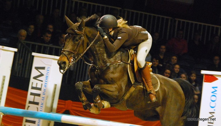 Margot Norder won met Desteny de finale van de Hondsrugse Ruiterdagen. (archieffoto)