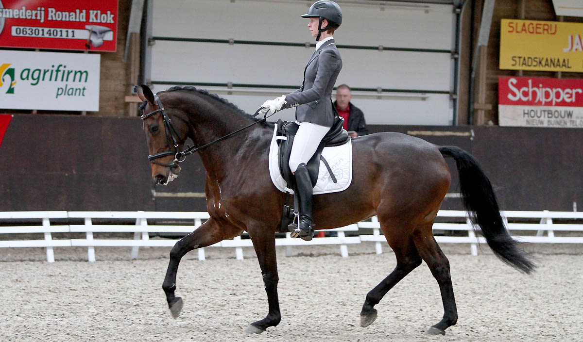 Ramona Peletier won in Bronneger de zwaarste dressuurklasse met Birma. ©Roos Meertens