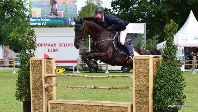 Sander Naber met Ferenzo VDL tijdens zijn winnende rit bij Hippisch Holtrijk.
