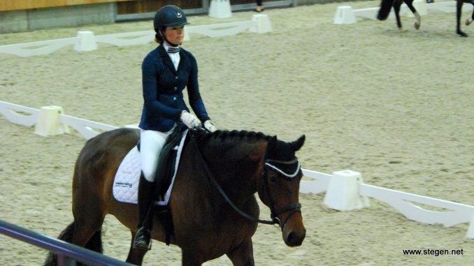 Drents kampioenschap dressuur. Veronique Roerink won in Zuidwolde met Flanell de eerste selectie voor het Drents kampioenschap in de ZZ-licht (archieffoto). foto: Steven Stegen