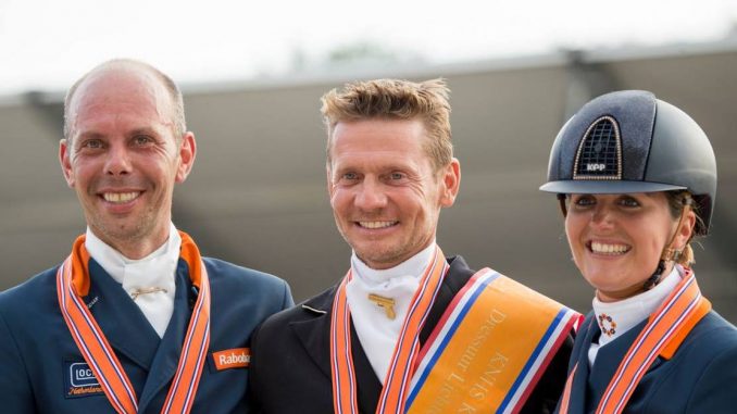 De top drie in de lichte tour: Edward Gal (midden), Hans Peter Minderhoud en Emmelie Scholtens. foto: Glock | Arnd Bronkhorst