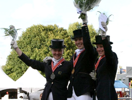 De eerste drie in de Z2-dressuur op de Hippiade. ©Roos Meertens