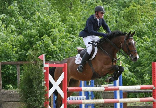 Albert Zoer rijdt één van zijn jonge paarden in Emmen. ©Roos Meertens